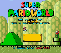 Super Mario World - Secret of the 7 Golden Statues Title Screen